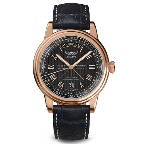 AVIATOR V.3.35.2.282.4-PL - Douglas Day-Date Polish Edition - Męski - Zegarek mechaniczny