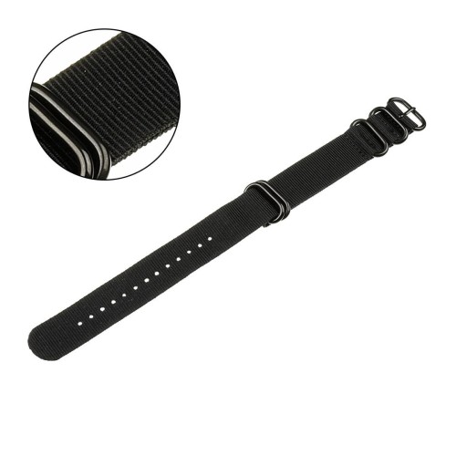 PACIFIC N01-B - Czarny - 22mm - Nylonowy pasek do zegarka