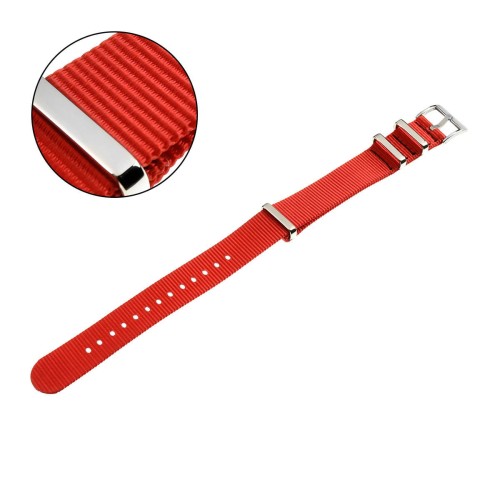 PACIFIC N03 - Czerwony - 22mm - Nylonowy pasek do zegarka