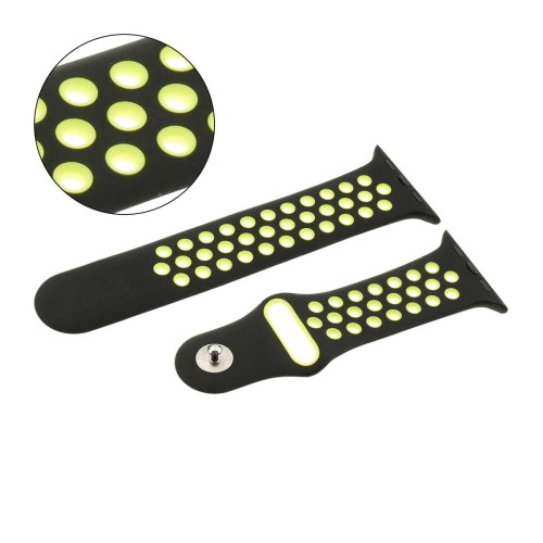 PACIFIC U24 - Pasek silikonowy do Apple Watch 42/44 - Czarny/Żółty