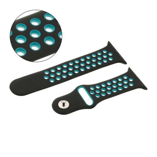 PACIFIC U24 - Pasek silikonowy do Apple Watch 42/44 - Czarny/Niebieski