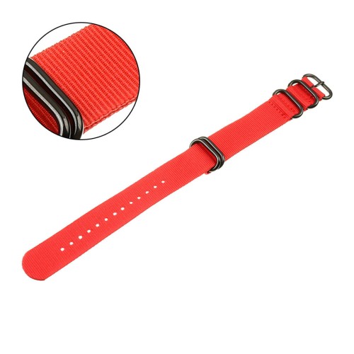 PACIFIC N01-B - Czerwony - 22mm - Nylonowy pasek do zegarka