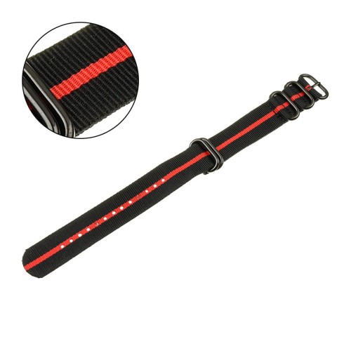 PACIFIC N01-B - Czarny/Pomarańczowy - 20mm - Nylonowy pasek do zegarka