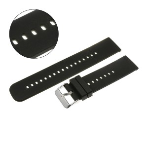 PACIFIC U27-S - Czarny - 22mm - Silikonowy pasek do zegarka