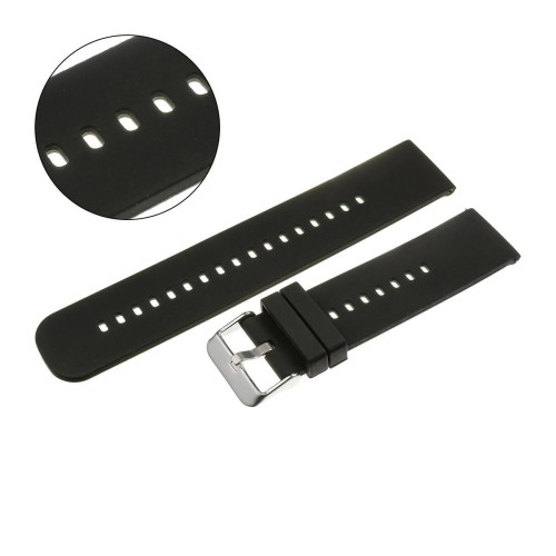 PACIFIC U27-S - Czarny - 22mm - Silikonowy pasek do zegarka