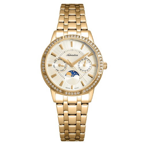 ADRIATICA A3601.1111QFZ - Moonphase - Damski - Zegarek na bransolecie