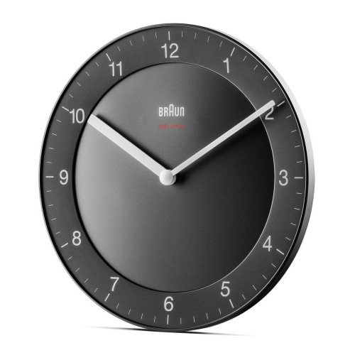 BRAUN BC06B-DCF - 20cm - CZARNY - Zegar ścienny RADIO CONTROLLED