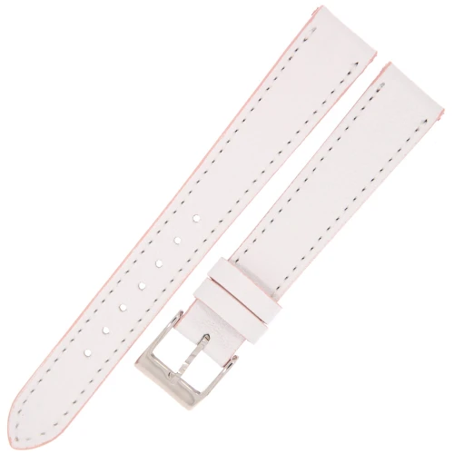 MINET Slim MSTUW18 - 18mm - Biały - Skórzany pasek do zegarka