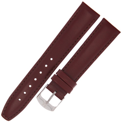 HORIDO 0077L - CIEMNY BRĄZ - 18mm - Skórzany pasek do zegarka o strukturze Gładkiej