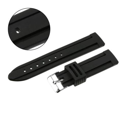 PACIFIC U09 - CZARNY - 22mm - Silikonowy pasek do zegarka