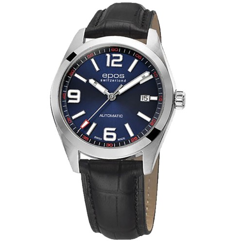 EPOS 3411.131.20.56.25 - Sportive - Męski - Zegarek na pasku skórzanym