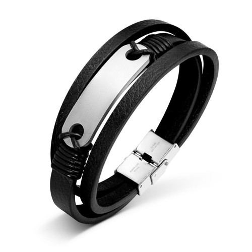 PIERRE RICAUD PR658.5BL - Męska - Bransoletka skórzana