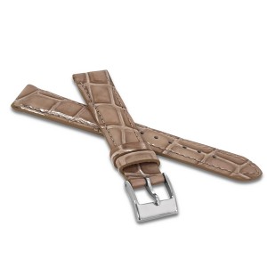 MINET Croco MSPUF12 - 12mm - BEŻOWY - Skórzany pasek do zegarka