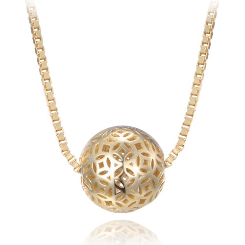 MINET - Ag925 - KULA - Pozłacany srebrny naszyjnik