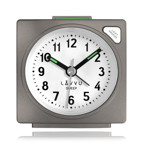 LAVVU LAS3045 - 6,2x6,5cm - BRĄZOWY - Budzik wskazówkowy