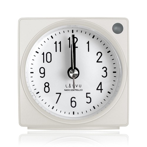 LAVVU LAR3020 - 7,3x7,5cm - BIAŁY - Budzik wskazówkowy DCF77