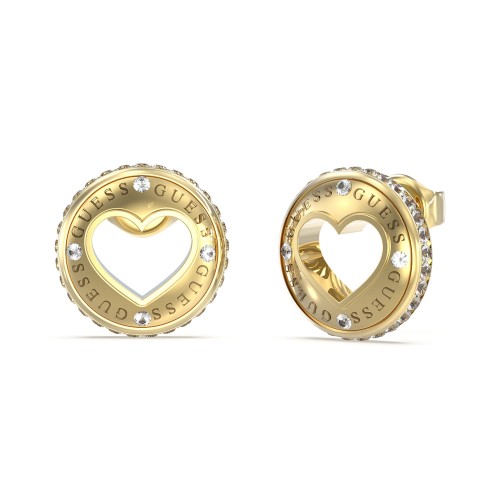 GUESS JUBE03341JWYGT/U - Rolling Hearts - Damskie - Kolczyki