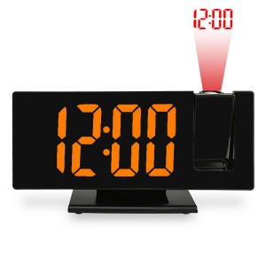 JVD SB3618.2 - 18,5x9,5cm - CZARNY / Pomarańczowy - Budzik elektroniczny z projektorem