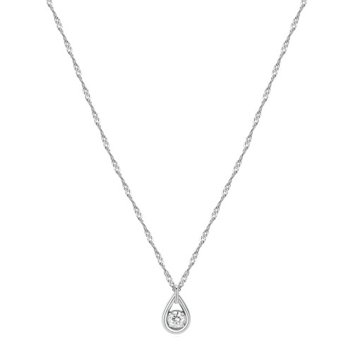 BROSWAY BBN29 - Ribbon - Damski - Naszyjnik stalowy z białą cyrkonią