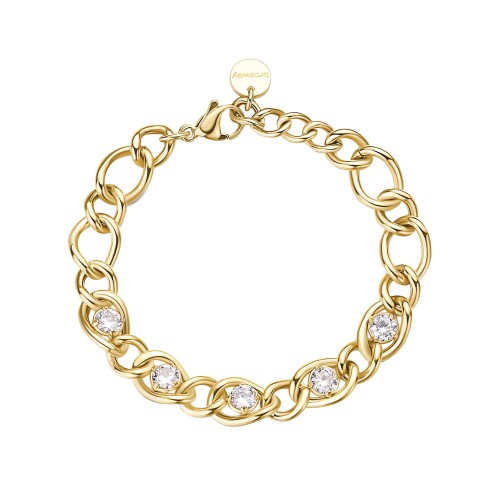 BROSWAY BBN40 - Ribbon - Damska - Bransoletka stalowa z białymi cyrkoniami