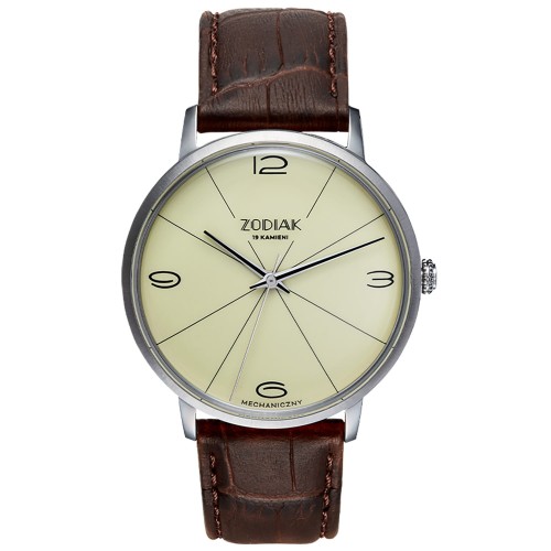 BŁONIE Zodiak Mechanical Budyń - Męski - Zegarek mechaniczny z ręcznym naciągiem