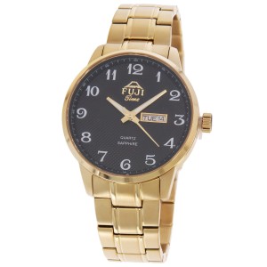 FUJI Time M7133QG - BLACK - Męski - Zegarek kwarcowy na bransolecie
