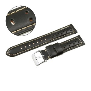 PACIFIC W82 - Czarny 20mm - Skórzany pasek do zegarka