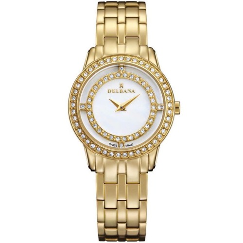 DELBANA Scala - Silver/White Pearl - Damski - Zegarek kwarcowy