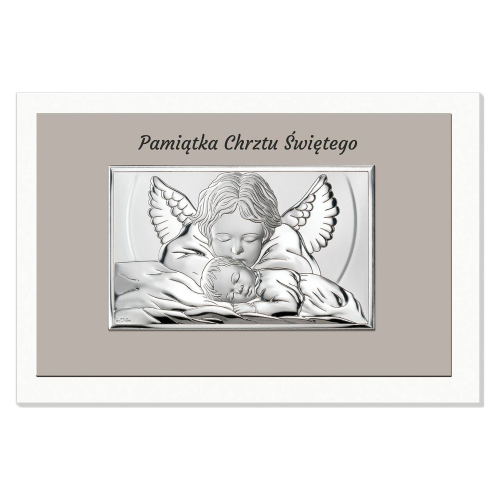 VALENTI - 19x13cm - Obrazek ANIOŁ STRÓŻ - Pamiątka Chrztu Świętego