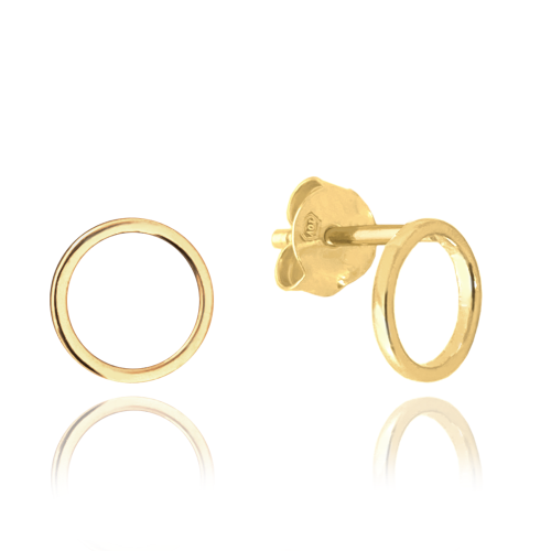 MINET Gold - Au585 / 0,75g - Złote kolczyki PIERŚCIEŃ