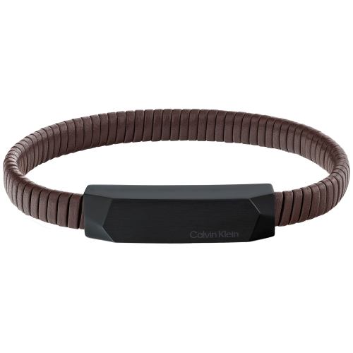 CALVIN KLEIN 35100014 - Magnify - Męska - Bransoletka skórzana - Brązowa