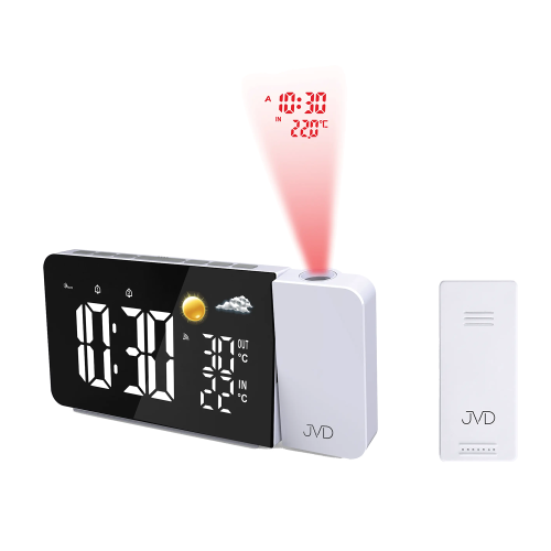 JVD SB3211.2 - 17x8,5cm - Biały - Budzik elektroniczny