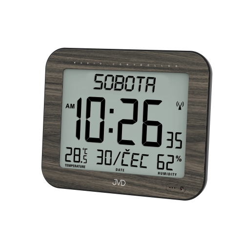 JVD DH9363.2 - 22x18cm - SZARY (imitacja drewna) - Zegar elektroniczny
