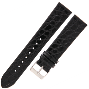 TEKLA K1 - 20mm - Aligator - Czarny - Skórzany pasek do zegarka