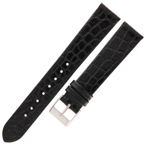 TEKLA K1 - 18mm - Aligator - CZARNY - Skórzany pasek do zegarka