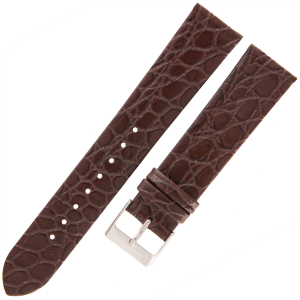 TEKLA K2 - 20mm - Aligator - BRĄZOWY - Skórzany pasek do zegarka