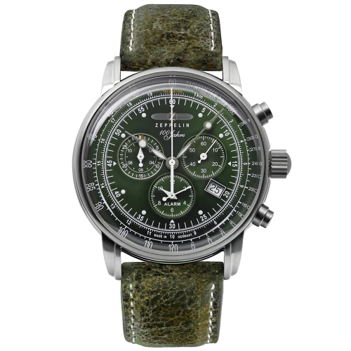 ZEPPELIN 8680-4 - 100 Jahre Chronograph Alarm - Męski - Zegarek na pasku skórzanym
