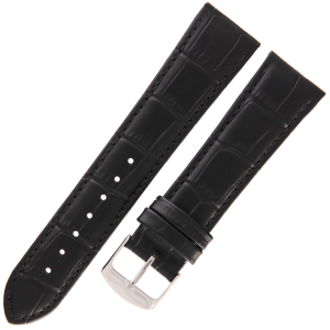 HORIDO 0180 - CZARNY - 21mm - Skórzany pasek do zegarka