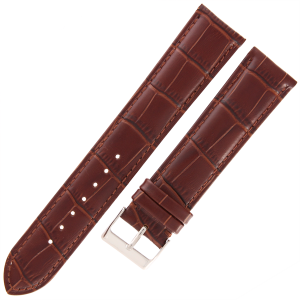 TEKLA K20 XL - 22mm - Krokodyl - BRĄZOWY - Skórzany pasek do zegarka