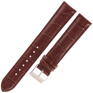TEKLA K20 XL - 20mm - Krokodyl - BRĄZOWY - Skórzany pasek do zegarka