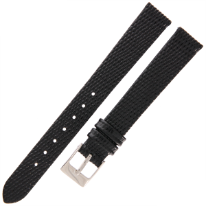 TEKLA J1 - 14mm - Jaszczurka - CZARNY - Skórzany pasek do zegarka