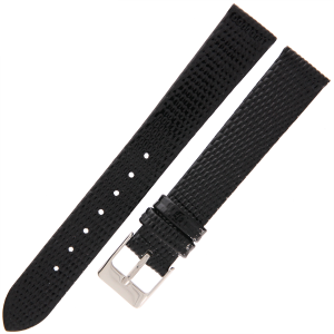 TEKLA J1 - 16mm - Jaszczurka - CZARNY - Skórzany pasek do zegarka
