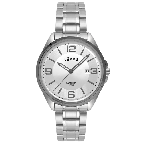 LAVVU LWM0097 - Herning Silver - Męski - Zegarek na bransolecie