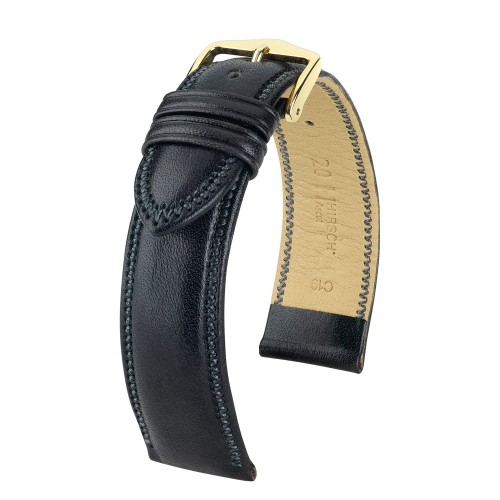 HIRSCH Ascot L - CZARNY - 20mm - Skórzany pasek do zegarka