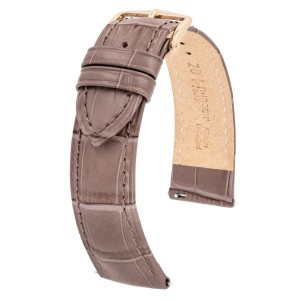 HIRSCH Duke L - SZAROBRĄZOWY - 20mm - Skórzany pasek do zegarka