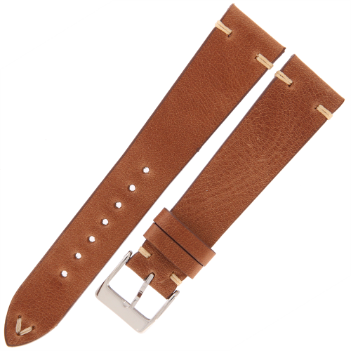 LAVVU Retro LSNUE20 - 20mm - Średni brąz - Skórzany pasek do zegarka