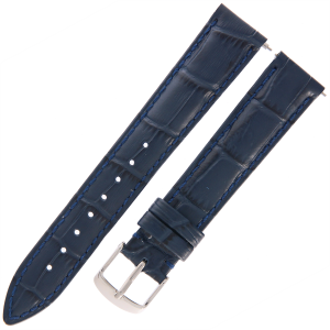 DILOY 424 - GRANATOWY - 18mm - Skórzany pasek do zegarka o strukturze krokodyla