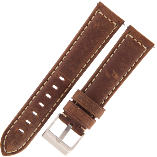 DILOY 396 - CIEMNY BRĄZ - 20mm - Skórzany pasek do zegarka