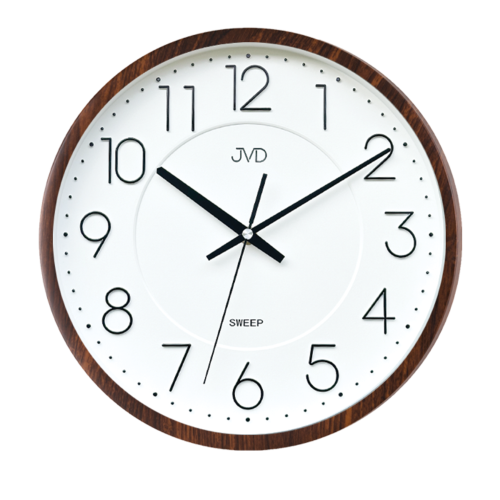JVD HX2495.3 - 30,5cm - CIEMNY BRĄZ imitacja drewna - Zegar ścienny