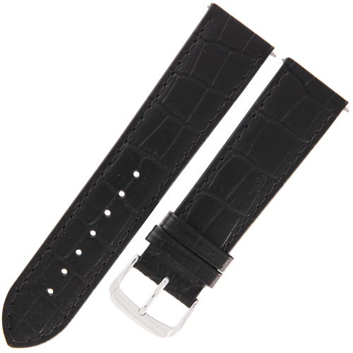 HIRSCH Toskana - CZARNY - 22mm - Skórzany pasek do zegarka